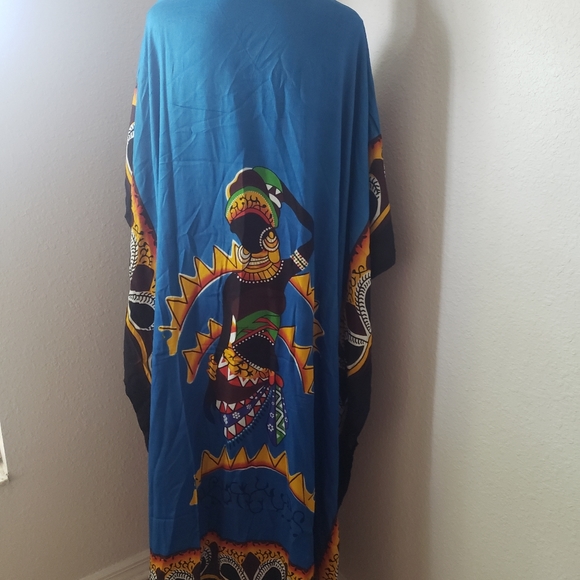 Just In: New/NWT African Woman Turquoise Kaftan … - Picture 8 of 14